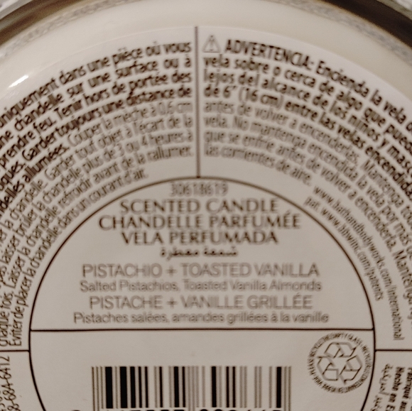 LIMITED EDITION PISTACHIO TOASTED VANILLA 3 WICK BATH & BODY WORKS CANDLE - Picture 3 of 3